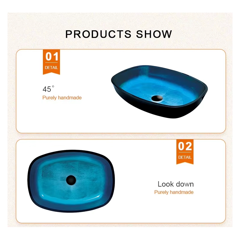 Cheap modern design glass art basin countertop design bathroom glass art hand wash basin